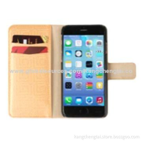 PU Leather Mobile Phone Case for iPhone 6, Stylish, 2 Pockets Store Your Credit Cards or Cash